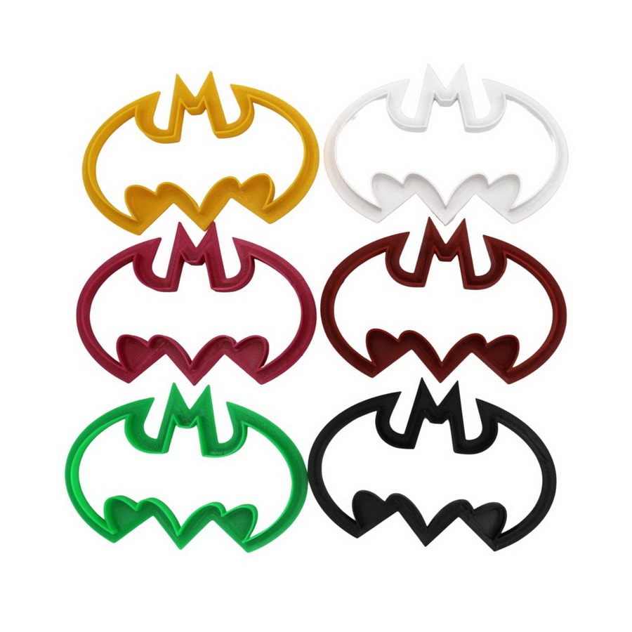 teigausstecher batman form, versch. farben im 5er set