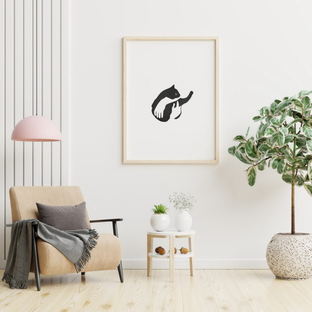 Wandbild Getragene Katze Wanddekoration