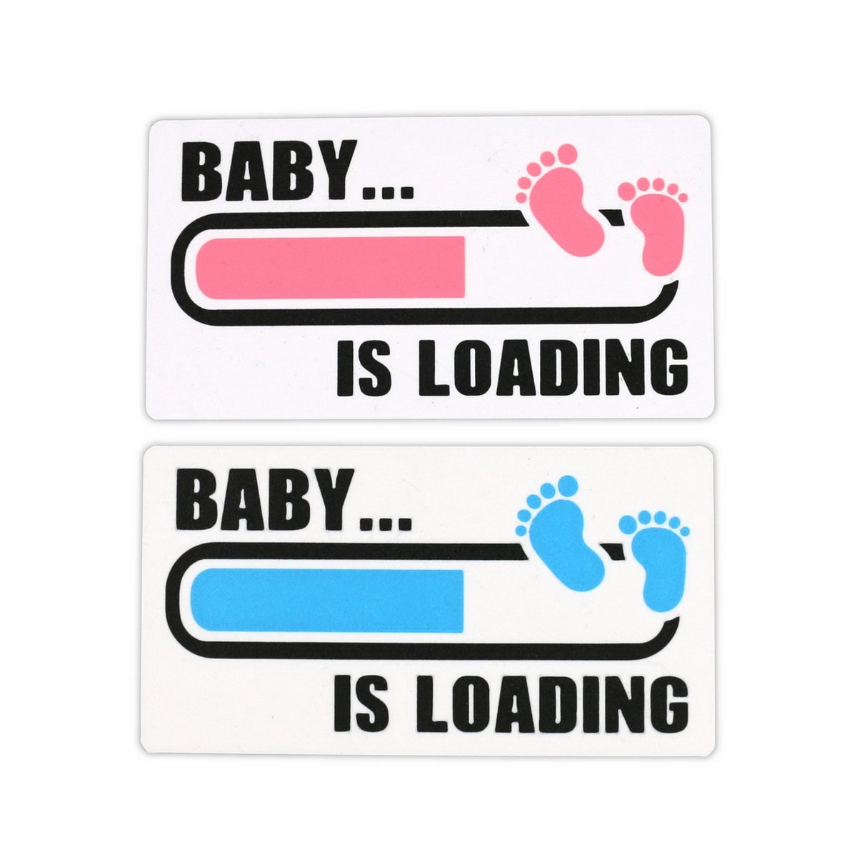 Schild "Baby Is Loading" in Rosa und Blau