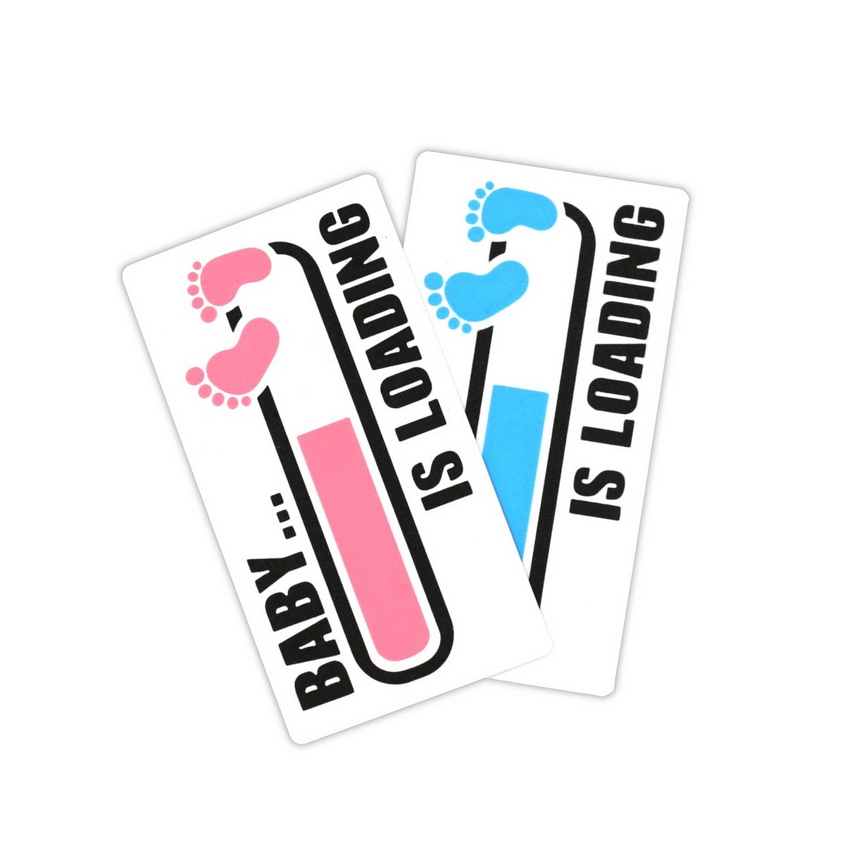 Schild "Baby Is Loading" in Rosa und Blau