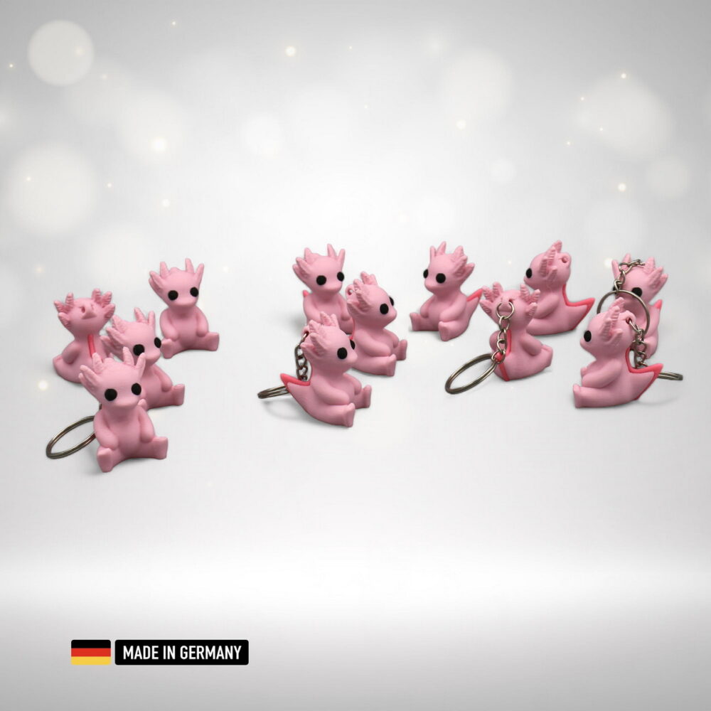 Axolotl Sitzend Skulptur Schlüsselanhänger