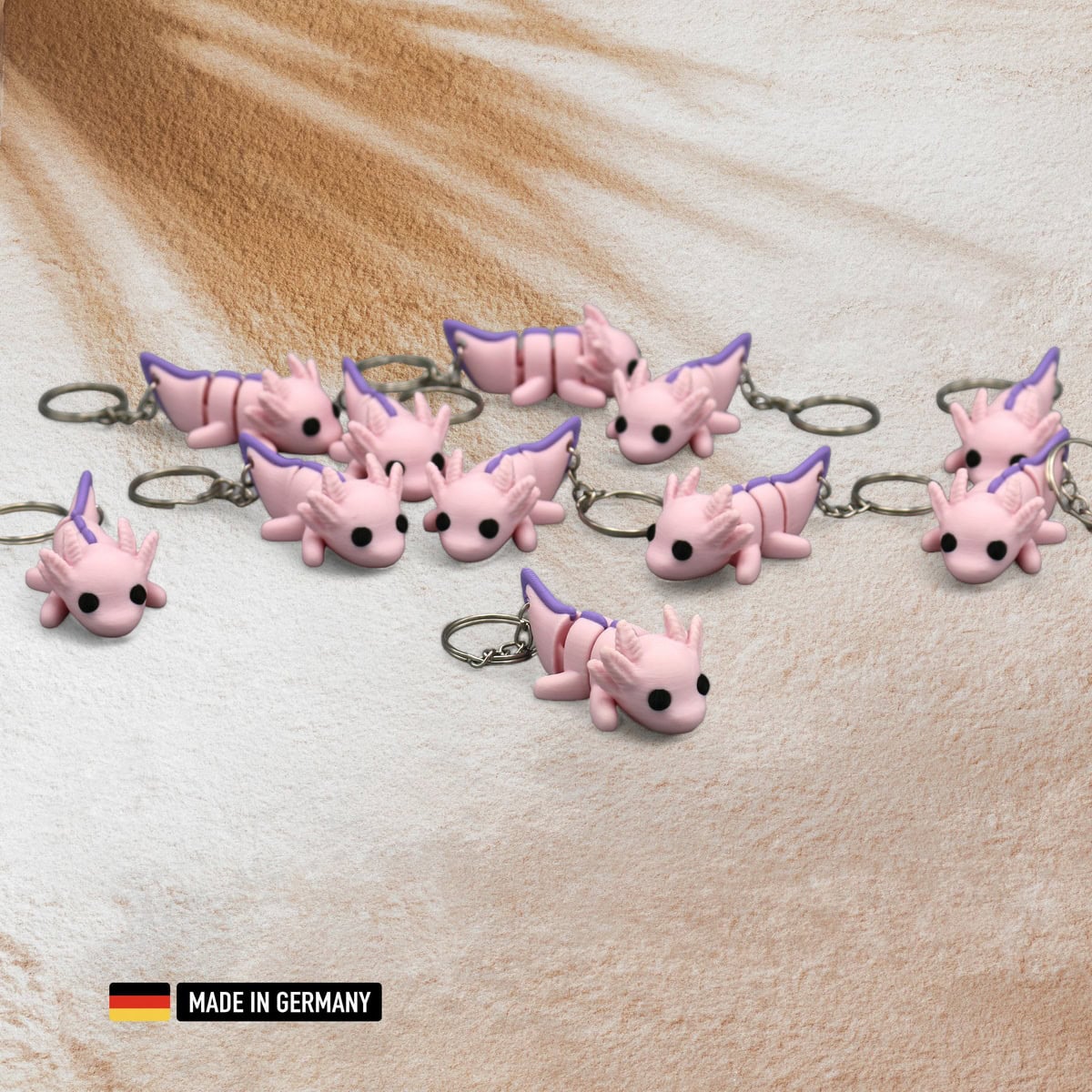 Kleiner Baby Axolotl Schlüsselanhänger