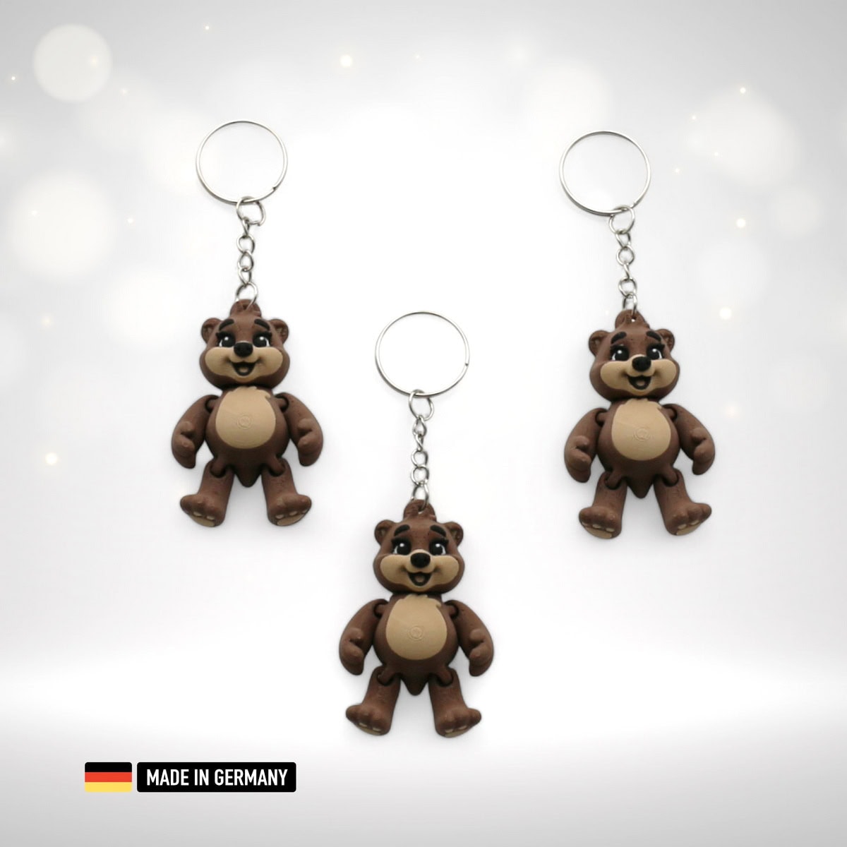 bär schlüsselanhänger mehrfarbig mit kette und schlüsselring kuschelbär