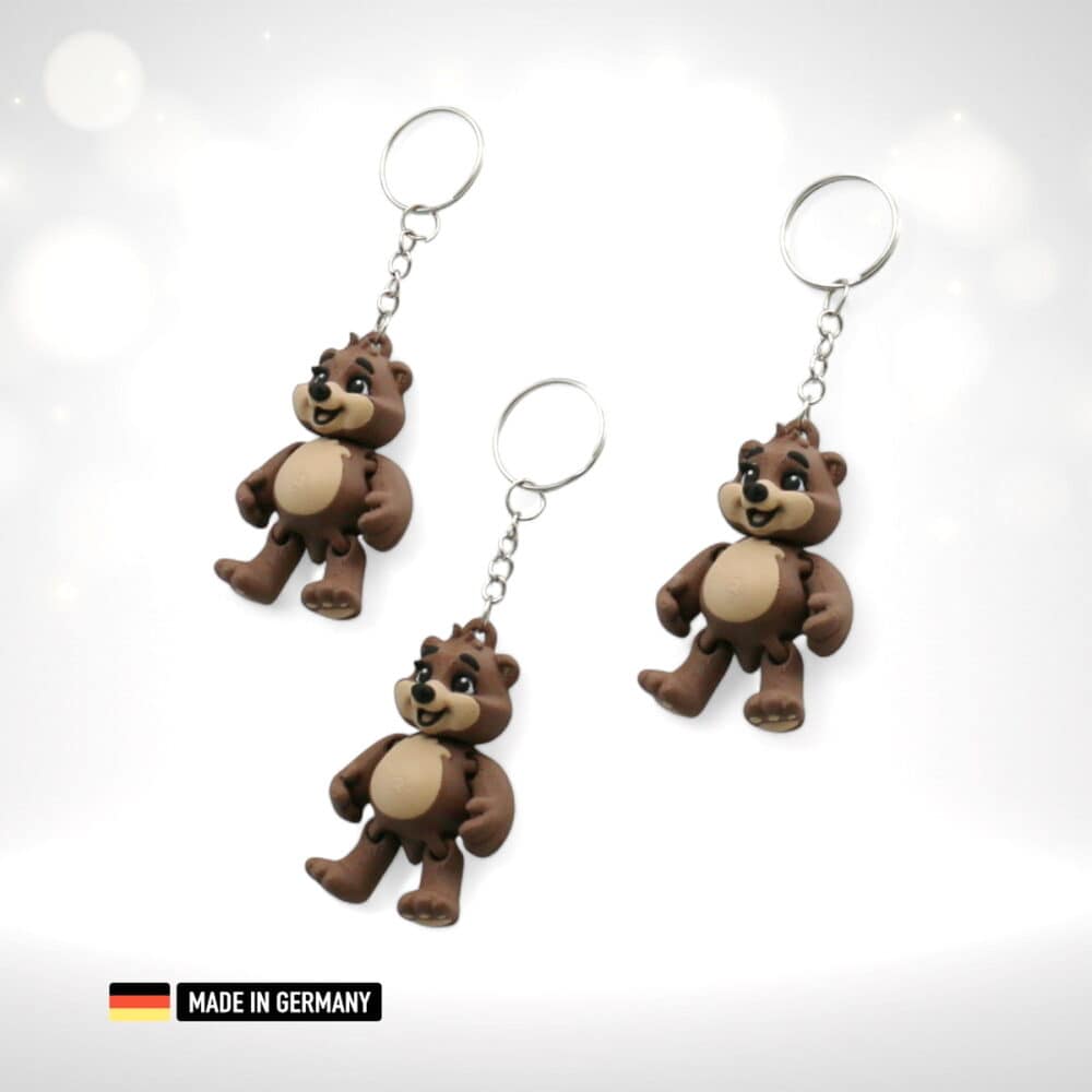 bär schlüsselanhänger mehrfarbig mit kette und schlüsselring kuschelbär