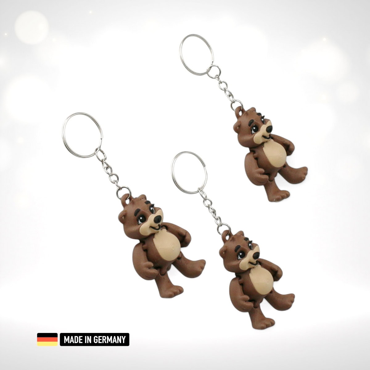 bär schlüsselanhänger mehrfarbig mit kette und schlüsselring kuschelbär