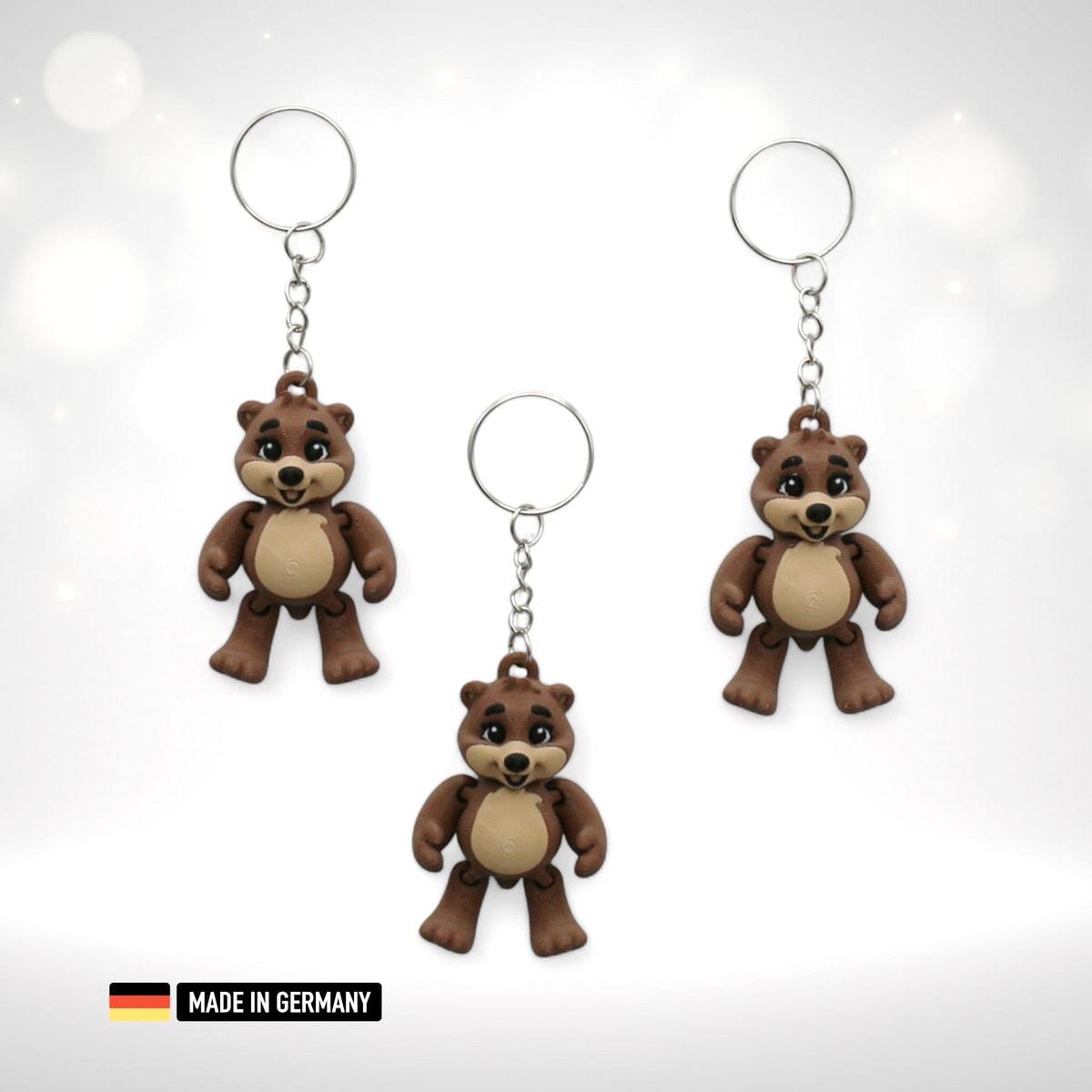 bär schlüsselanhänger mehrfarbig mit kette und schlüsselring kuschelbär