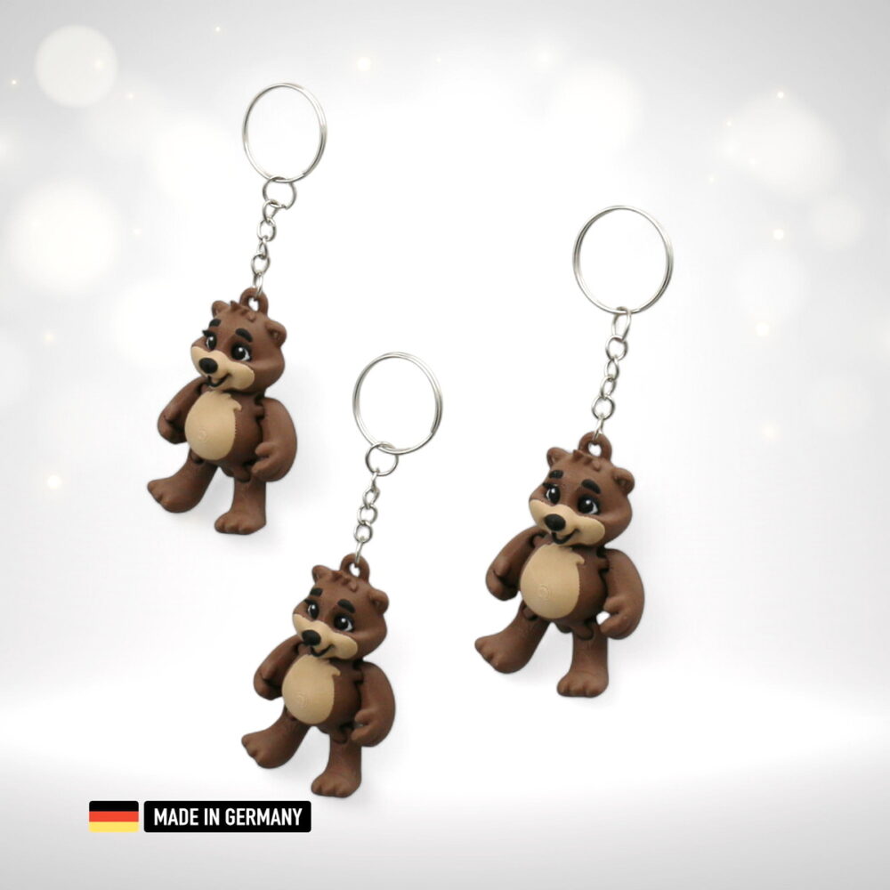 bär schlüsselanhänger mehrfarbig mit kette und schlüsselring kuschelbär