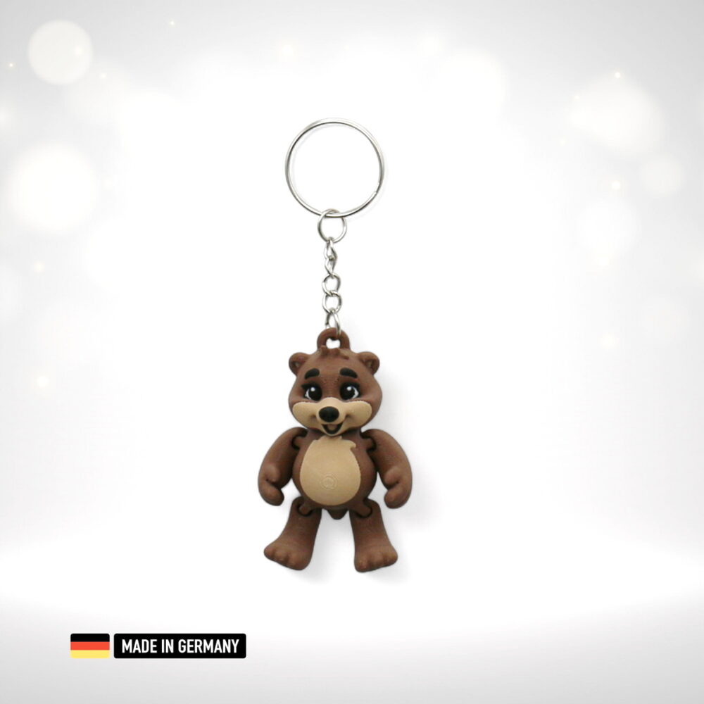 bär schlüsselanhänger mehrfarbig mit kette und schlüsselring kuschelbär