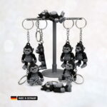 gorilla figur schlüsselanhänger mehrfarbig mit kette und schlüsselring