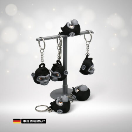 gorilla schlüsselanhänger kopf mehrfarbig mit kette und schlüsselring