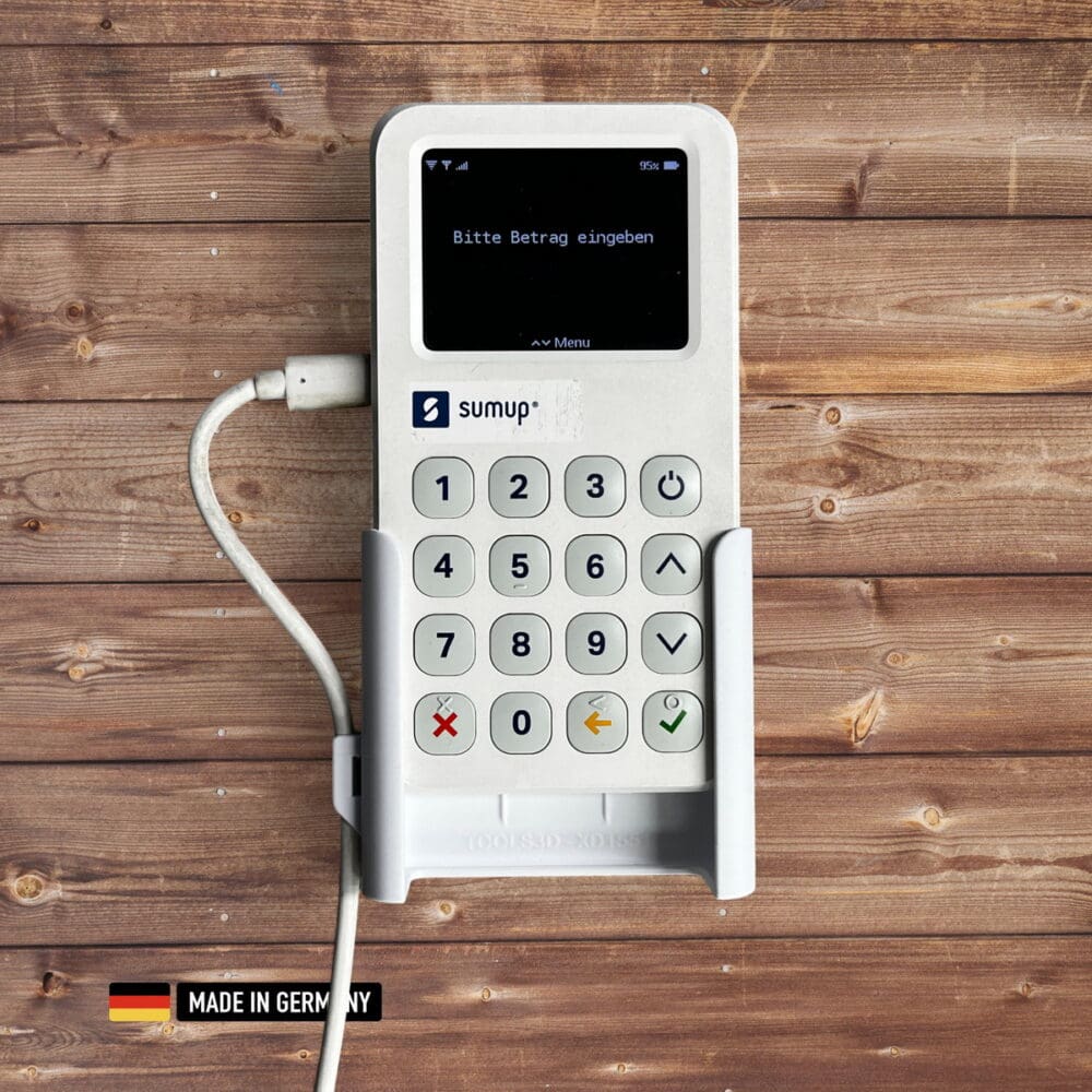 sumup 3g+ wandhalterung mit seitlicher kabelklemme