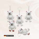 polarbär baby schlüsselanhänger figur / eisbär mehrfarbig mit kette und schlüsselring