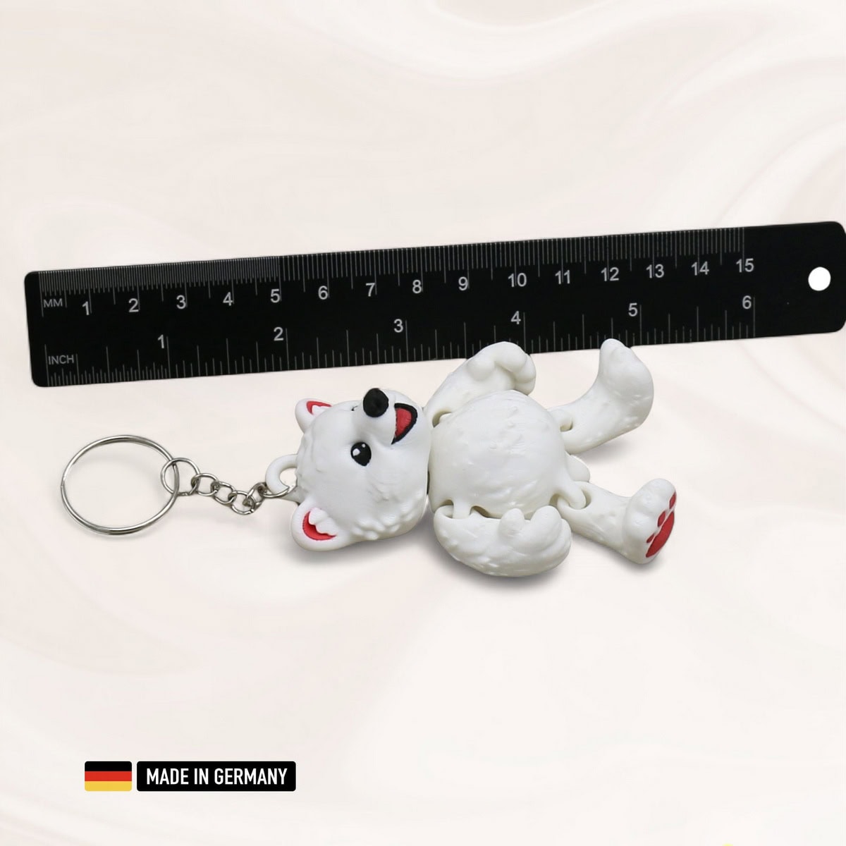 polarbär baby schlüsselanhänger figur / eisbär mehrfarbig mit kette und schlüsselring
