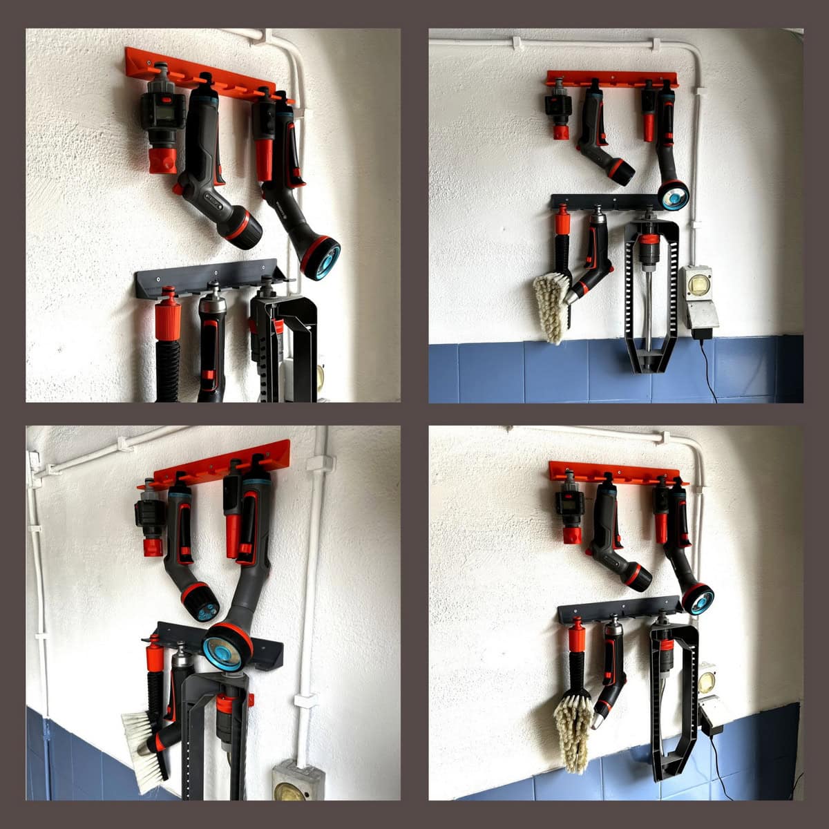 wandhalterung für gardena / parkside etc. kupplungen adapter gartenschlauch zubehör etc.