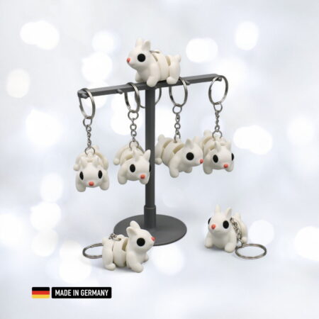kleiner weißer hase schlüsselanhänger bunny baby