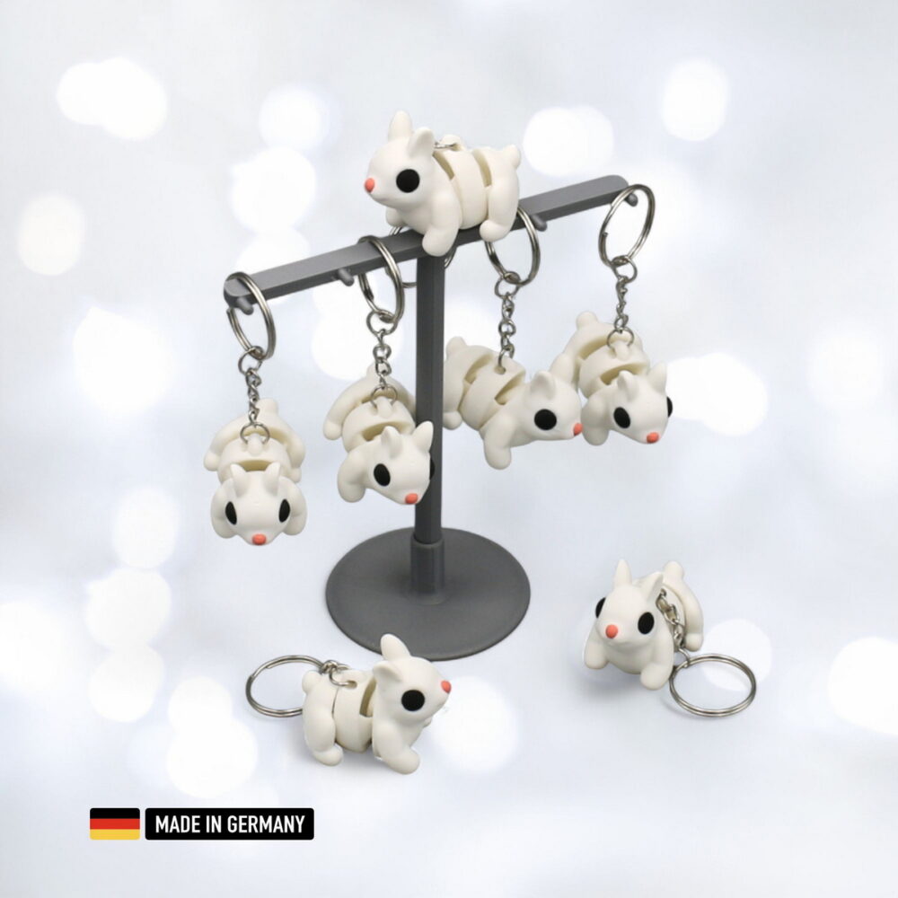 kleiner weißer hase schlüsselanhänger bunny baby