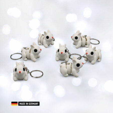 kleiner weißer hase schlüsselanhänger bunny baby