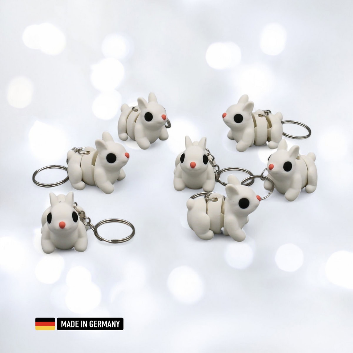 kleiner weißer hase schlüsselanhänger bunny baby