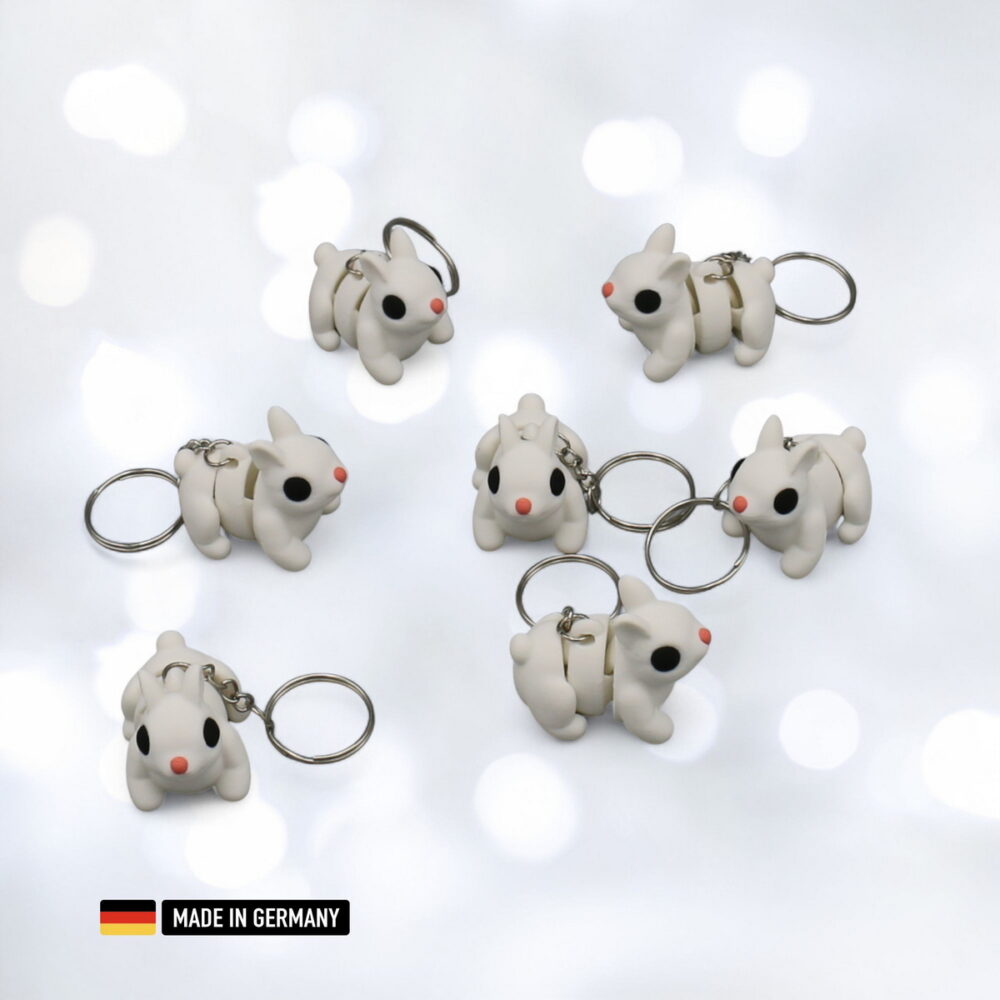 kleiner weißer hase schlüsselanhänger bunny baby