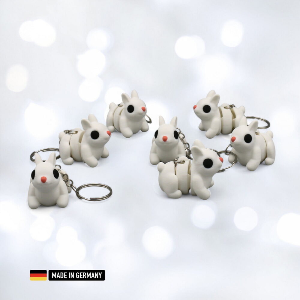 kleiner weißer hase schlüsselanhänger bunny baby