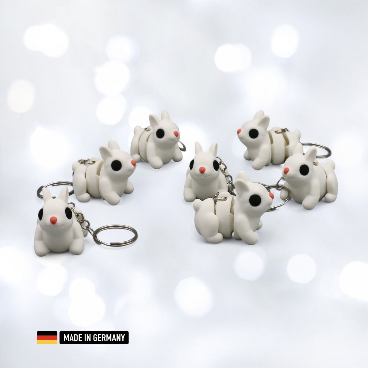 kleiner weißer hase schlüsselanhänger bunny baby