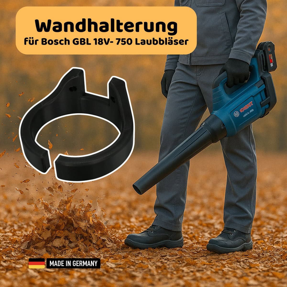 wandhalterung für bosch gbl 18v 750 laubbläser