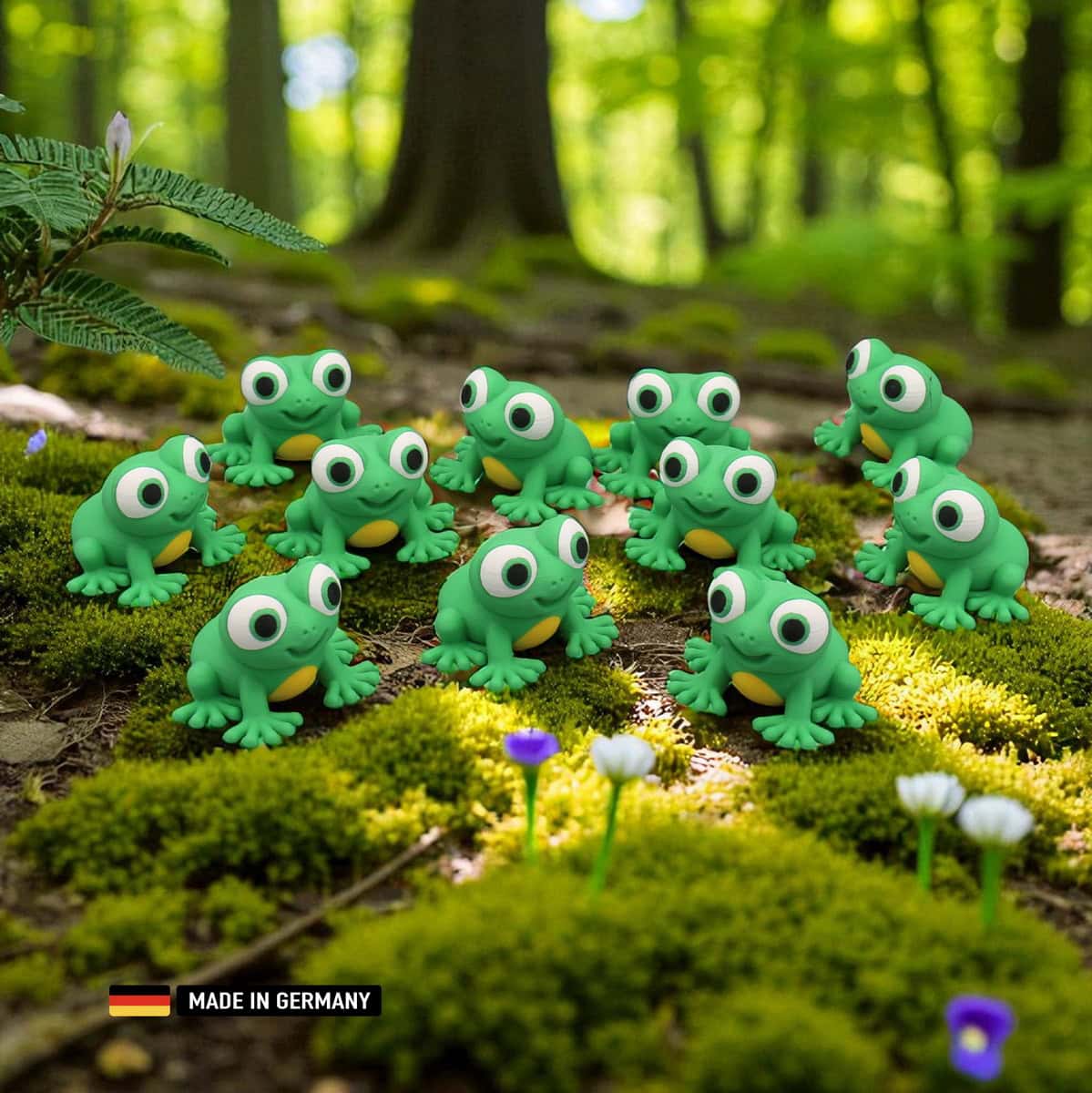 grüner frosch mit großen kulleraugen dekoration figur