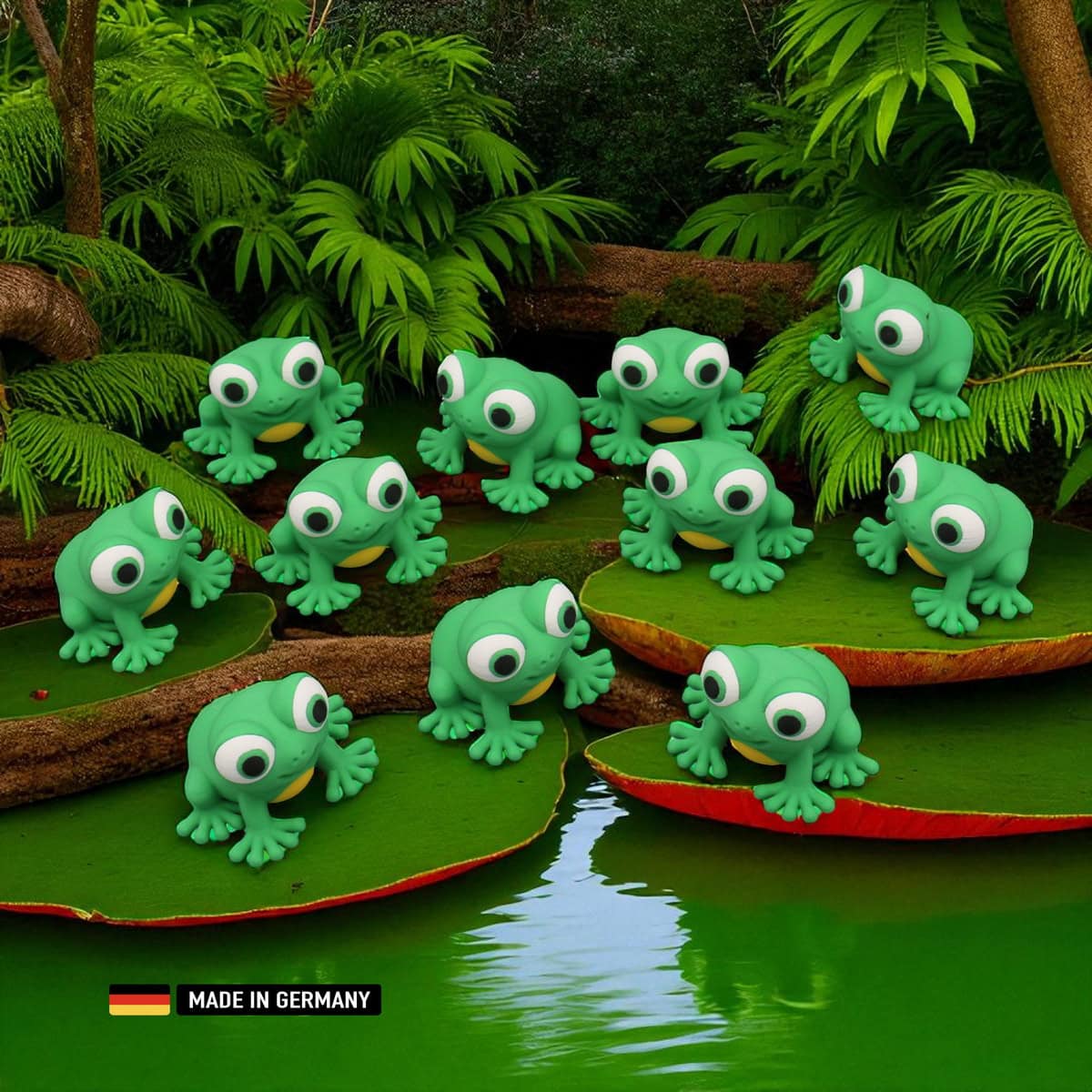 grüner frosch mit großen kulleraugen dekoration figur