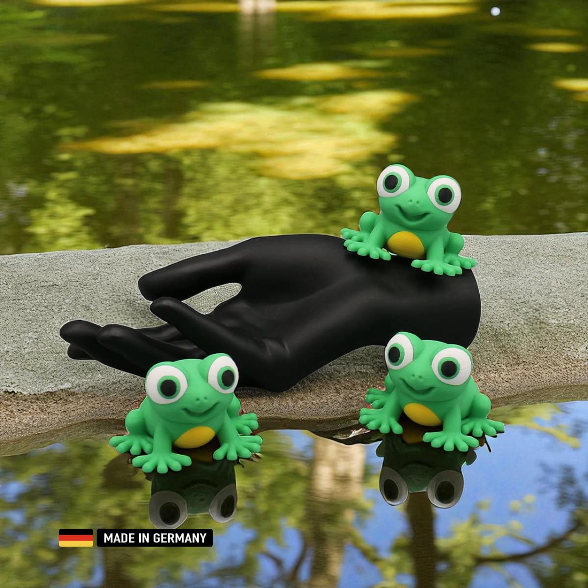 grüner frosch mit großen kulleraugen dekoration figur