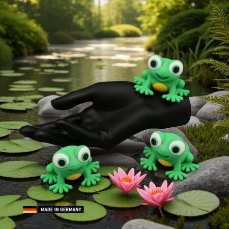 grüner frosch mit großen kulleraugen dekoration figur