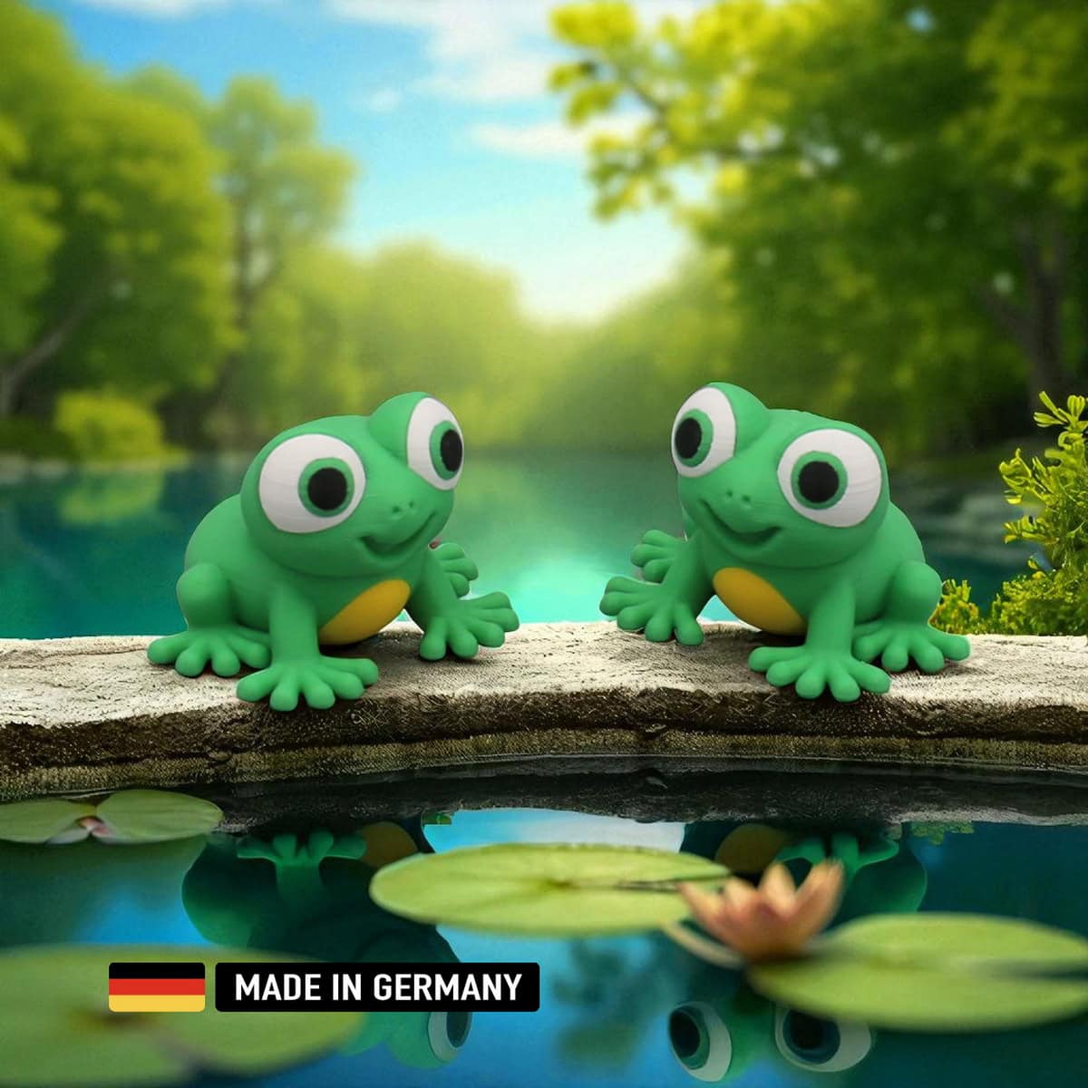 grüner frosch mit großen kulleraugen dekoration figur