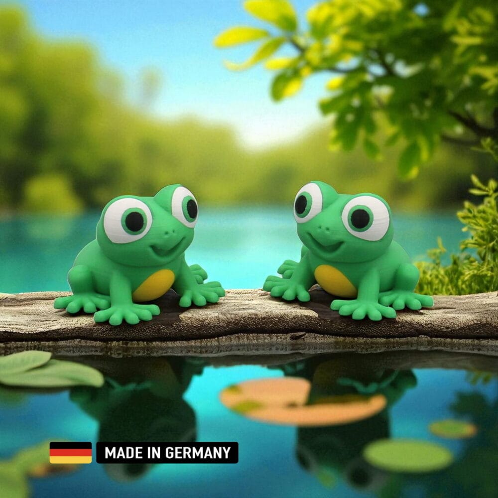 grüner frosch mit großen kulleraugen dekoration figur