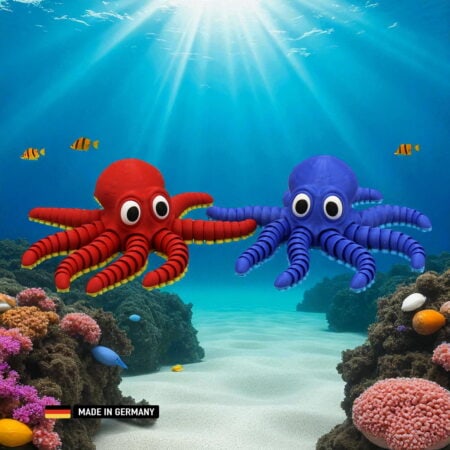 oktopus figur mit beweglichen tentakeln – rot oder blau – hochwertige meeresdeko