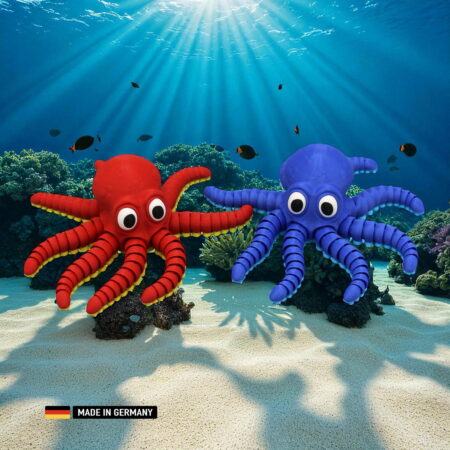 oktopus figur mit beweglichen tentakeln – rot oder blau – hochwertige meeresdeko