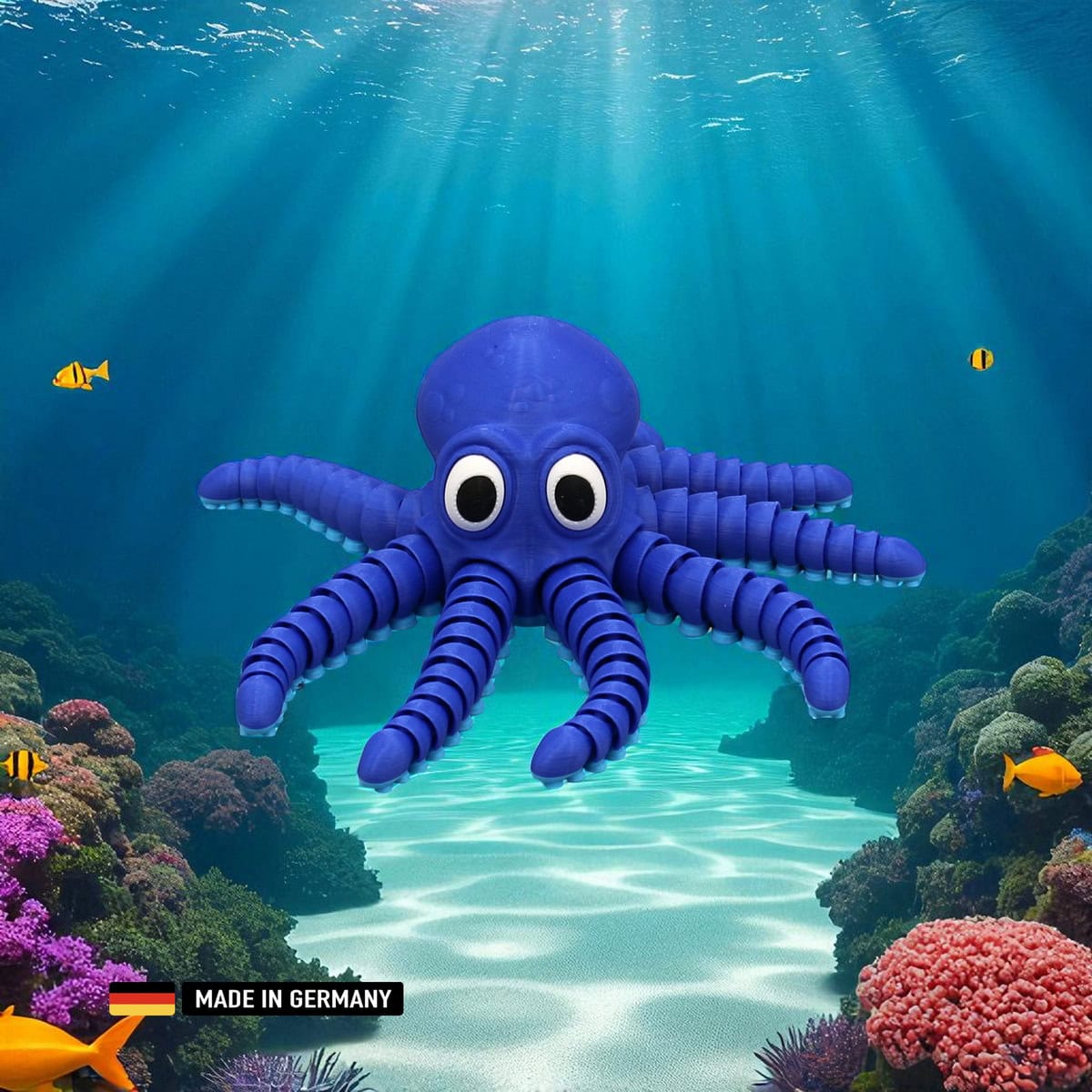 oktopus figur mit beweglichen tentakeln – rot oder blau – hochwertige meeresdeko