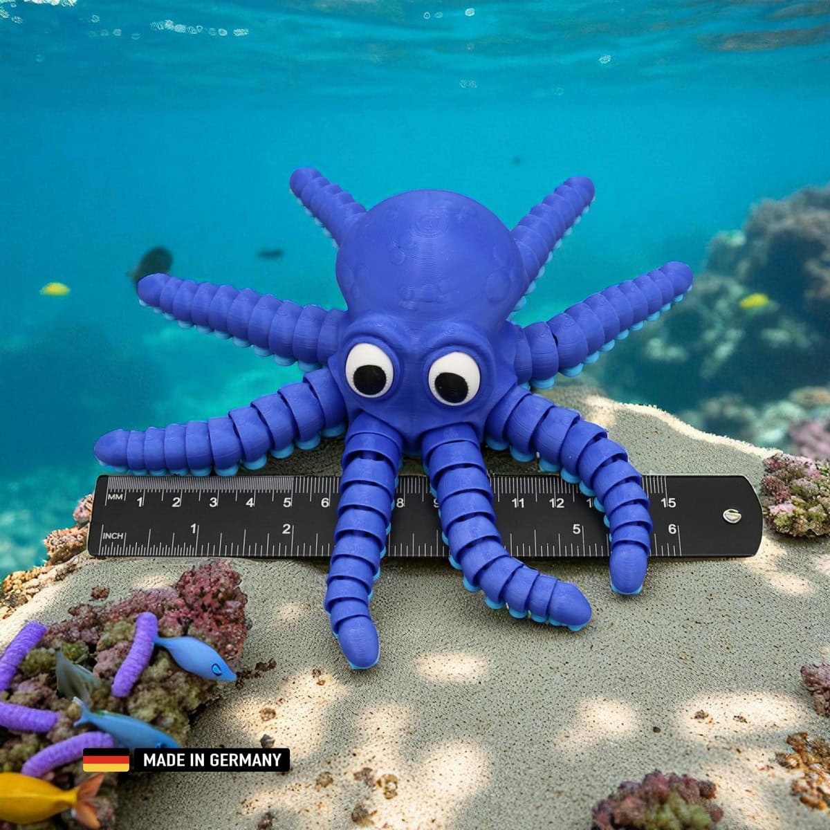 oktopus figur mit beweglichen tentakeln – rot oder blau – hochwertige meeresdeko