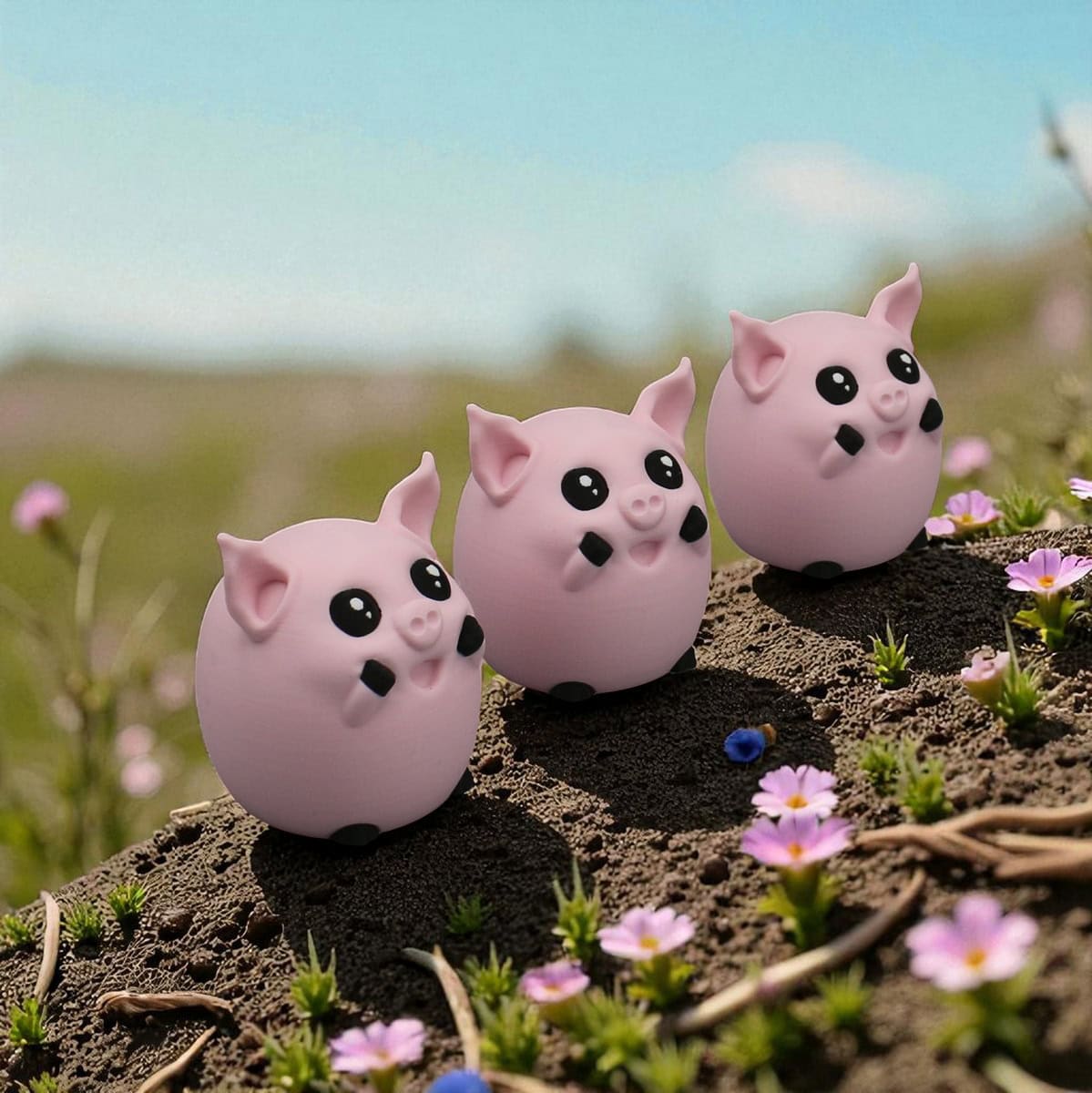 niedliche rosa schweinefigur, dekoration