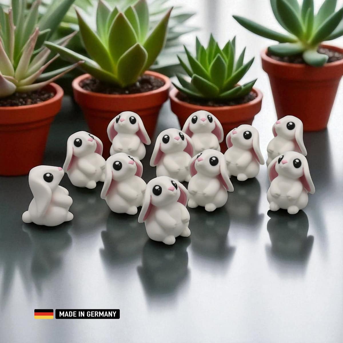 weißer hase mit großen ohren bunny dekoration
