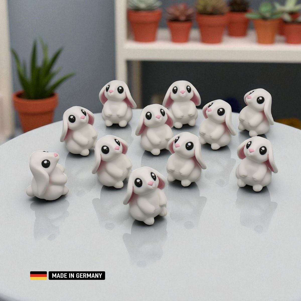 weißer hase mit großen ohren bunny dekoration