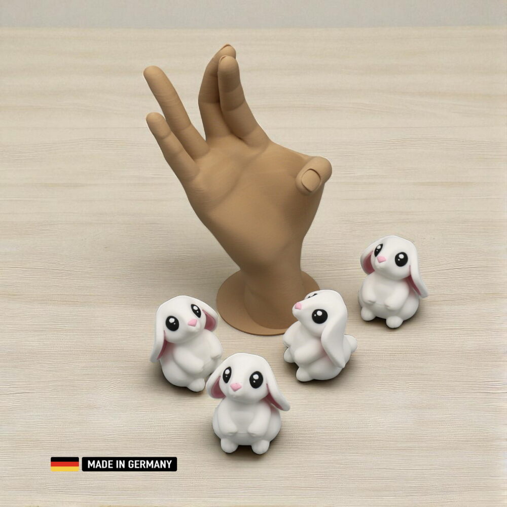 weißer hase mit großen ohren bunny dekoration