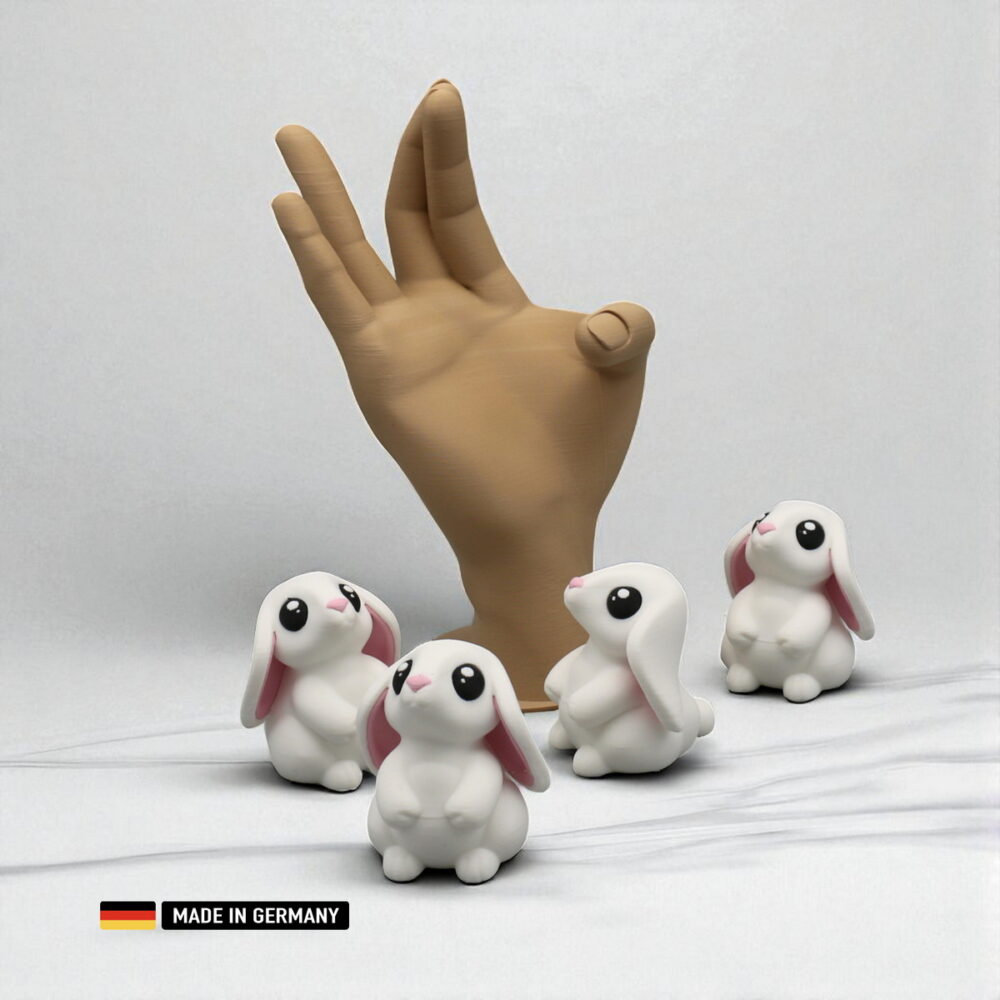 weißer hase mit großen ohren bunny dekoration
