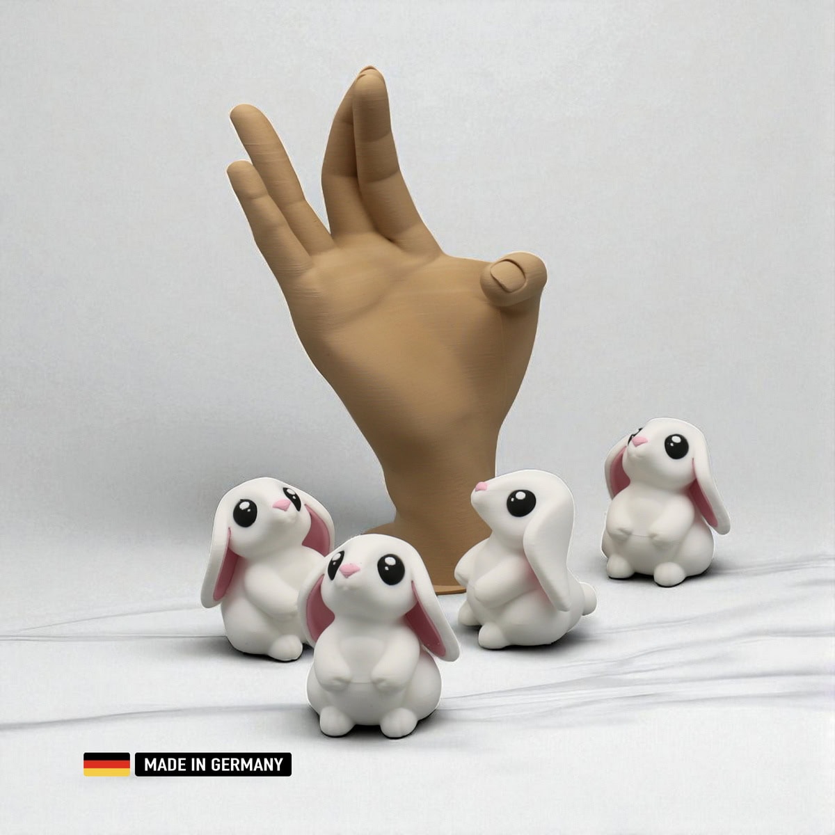 weißer hase mit großen ohren bunny dekoration