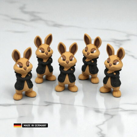 cooler hase mit schwarzer jacke witzige dekorations figur