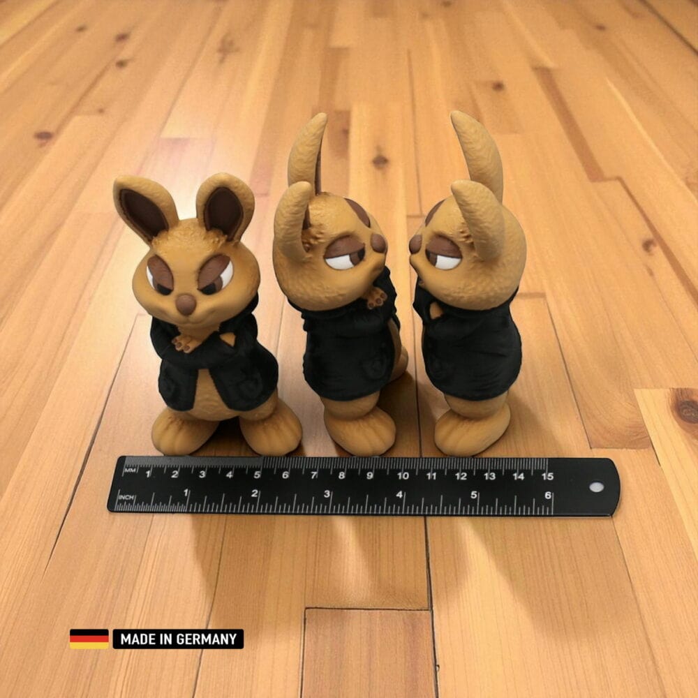 cooler hase mit schwarzer jacke witzige dekorations figur