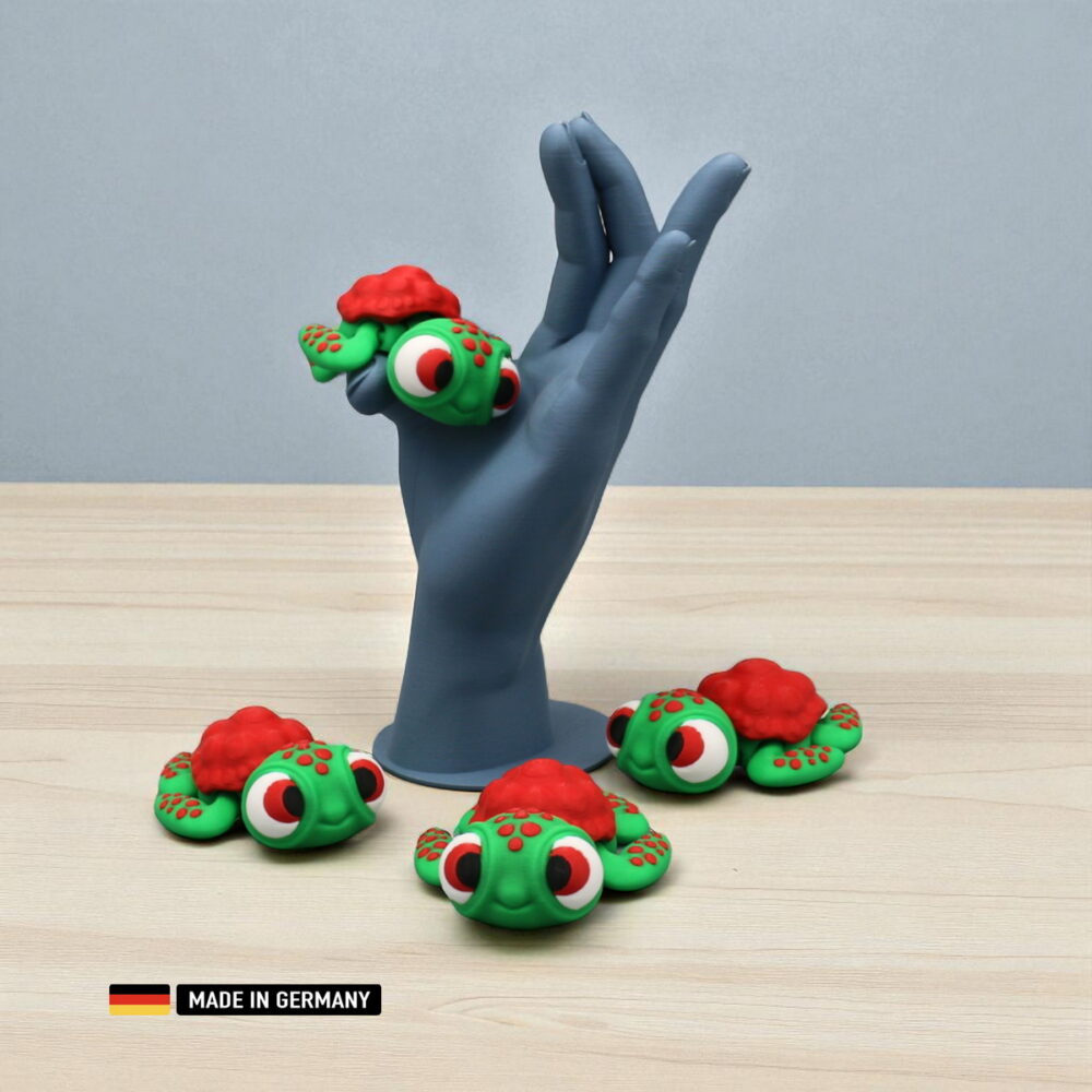 mini schildkrötenfigur mit großen augen, bewegliche gelenke bunte figur dekoration
