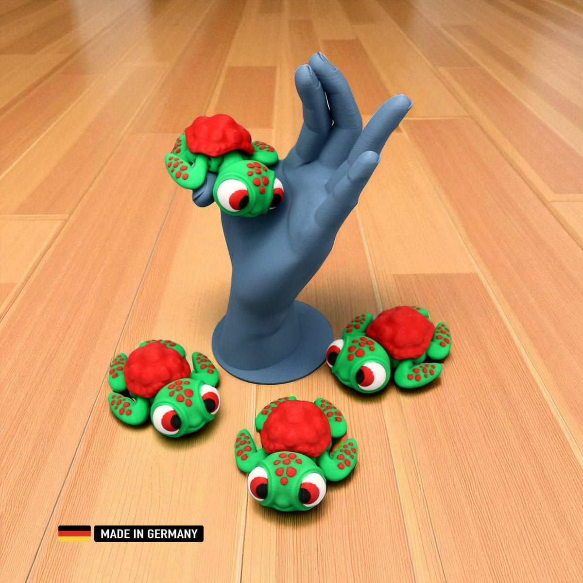 mini schildkrötenfigur mit großen augen, bewegliche gelenke bunte figur dekoration