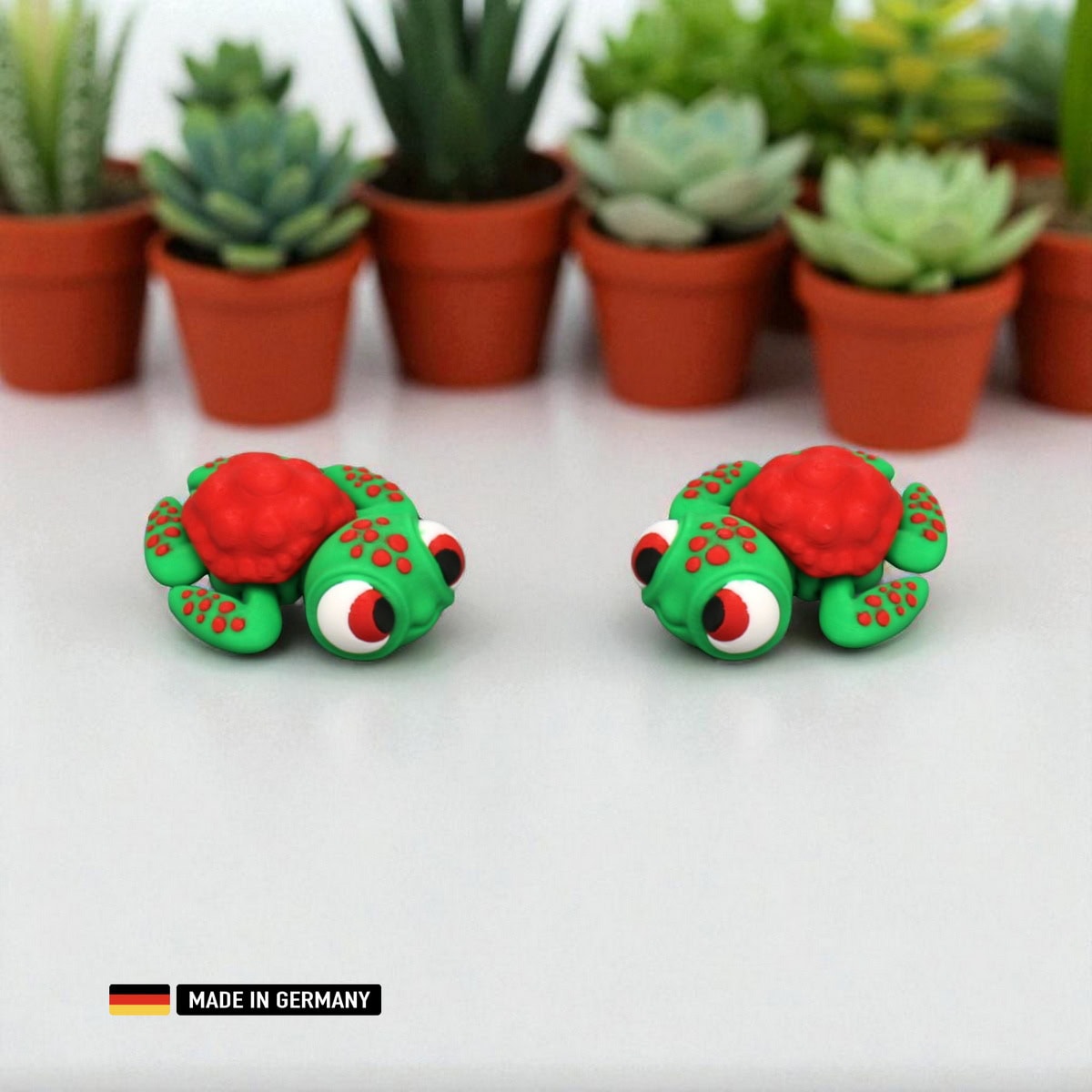 mini schildkrötenfigur mit großen augen, bewegliche gelenke bunte figur dekoration