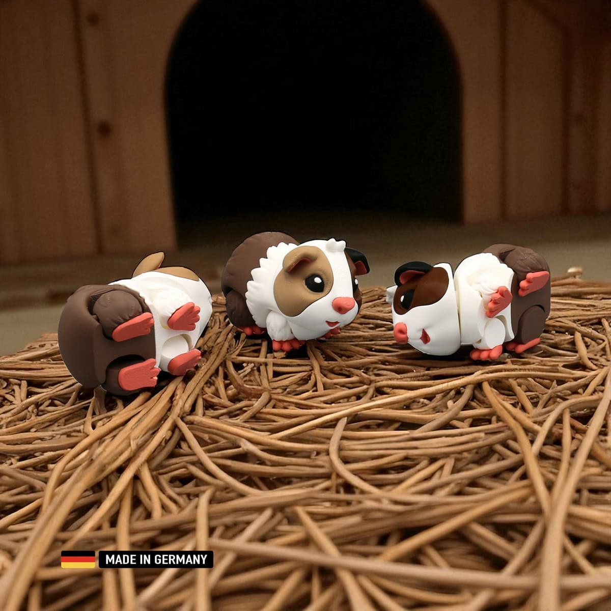 meerschweinchen figur dekoration, mehrfarbig, bewegliche glieder