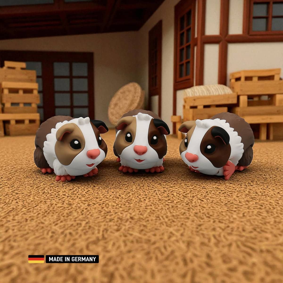 meerschweinchen figur dekoration, mehrfarbig, bewegliche glieder