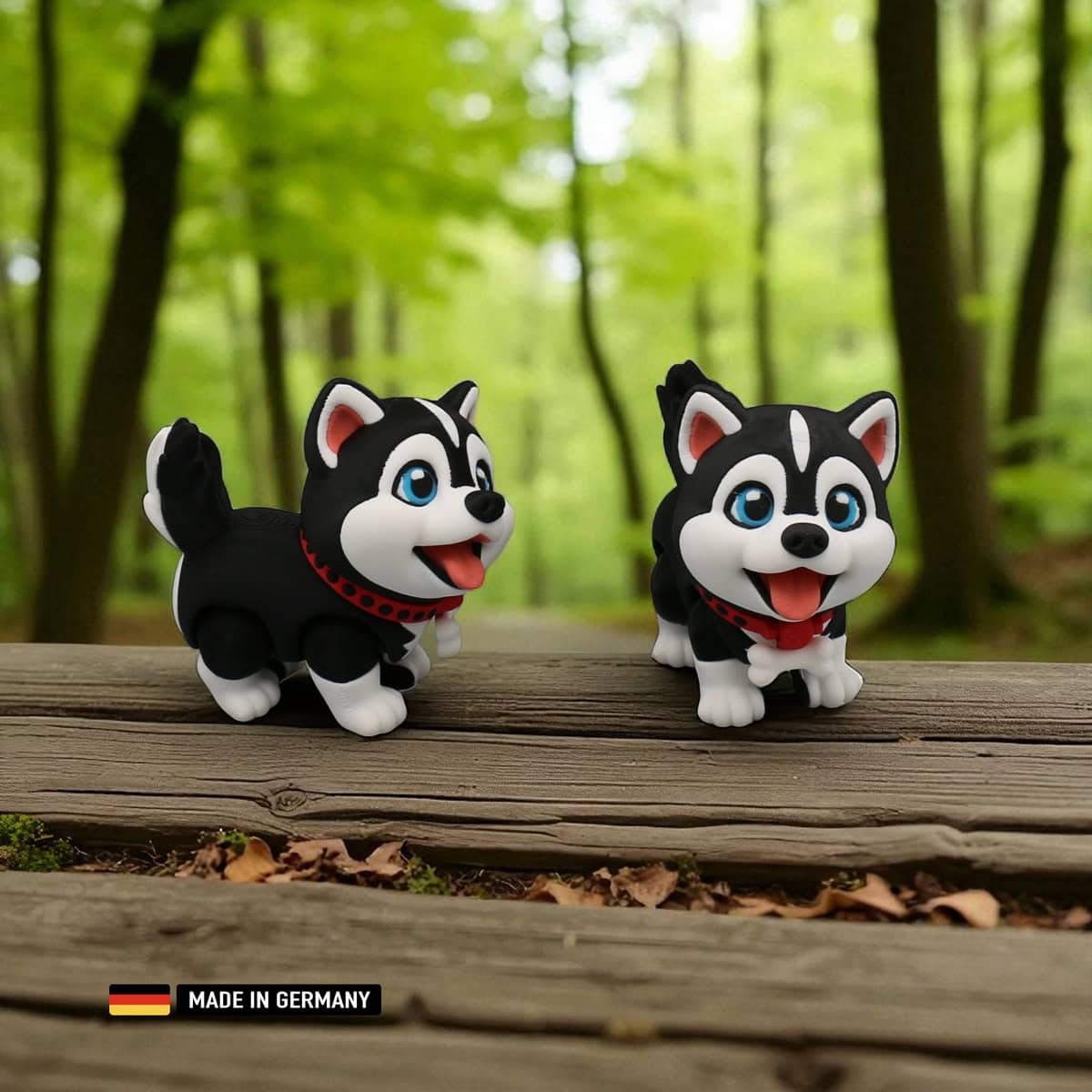 husky welpe figur baby, mehrfarbig mit beweglichen gliedern, dekoration